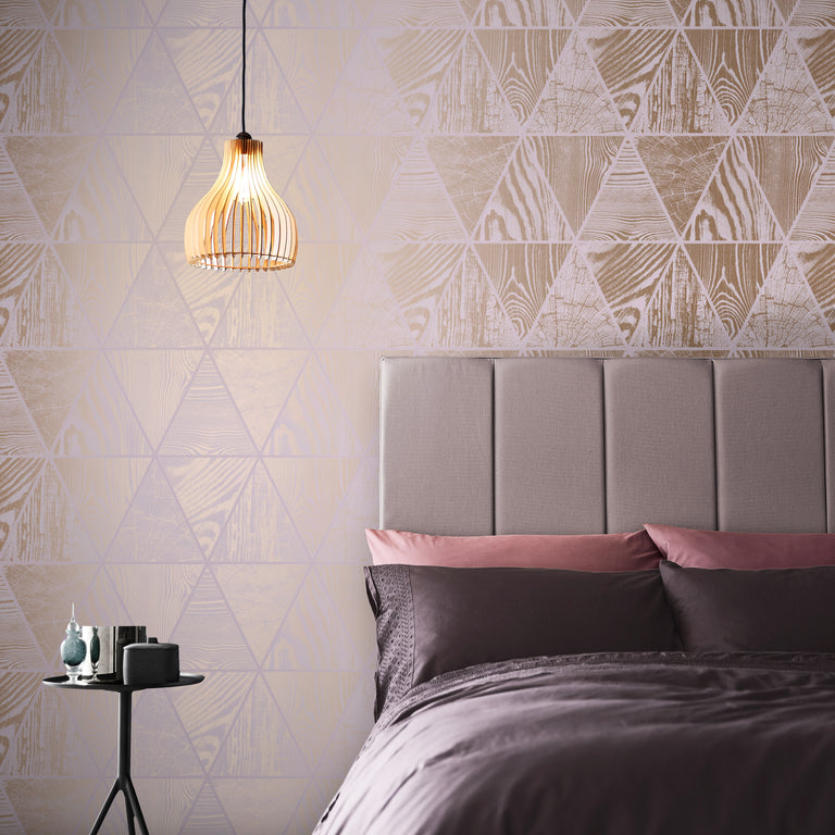 Graham & Brown Geo Grain Blush & Rose Gold Wallpaper