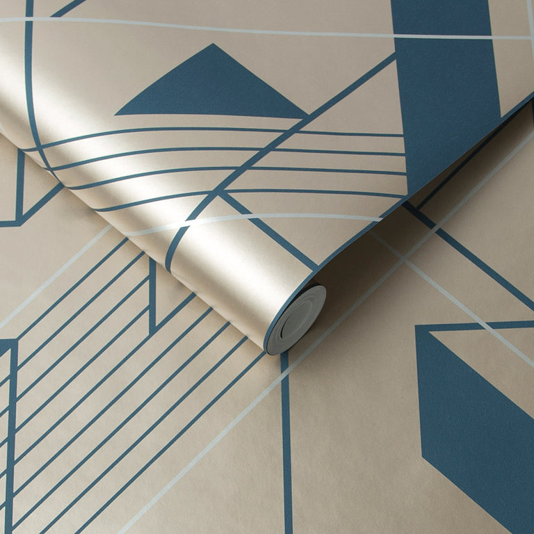 Graham & Brown Graphic Cobalt Wallpaper