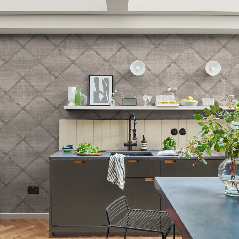 Graham & Brown Lorenzo Geo Grey Wallpaper