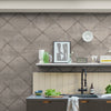 Stylish grey geometric wallpaper design from Graham & Brown.
