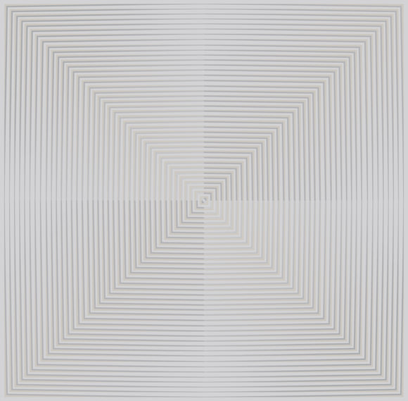 Geometric wallpaper from Graham & Brown with elegant optical sketch design.
