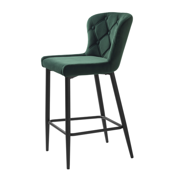 Elegant green velvet counter stool for your kitchen island