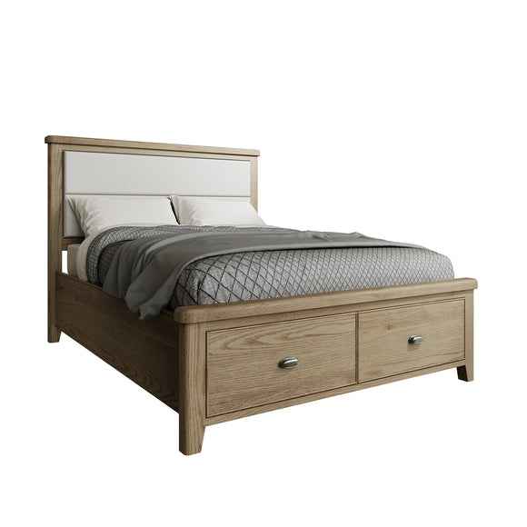 Stylish king bed frame with storage drawers