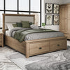 Durable king-size bed with webbed slats