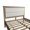 Durable king bed with webbed slats
