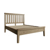 Timeless wooden bedframe with slatted headboard