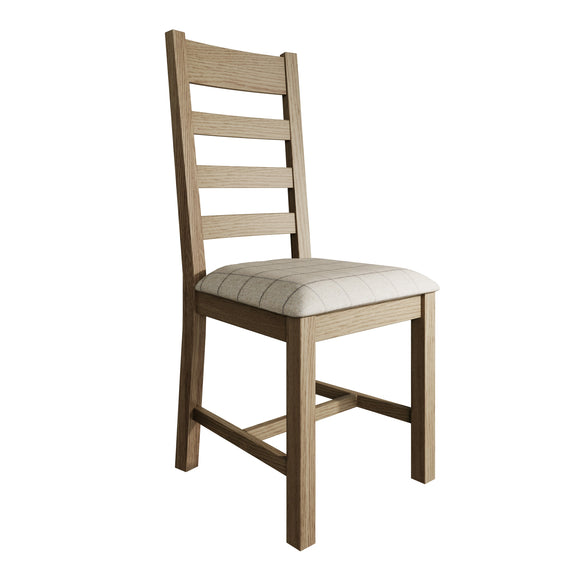 Slatted back wooden dining chair