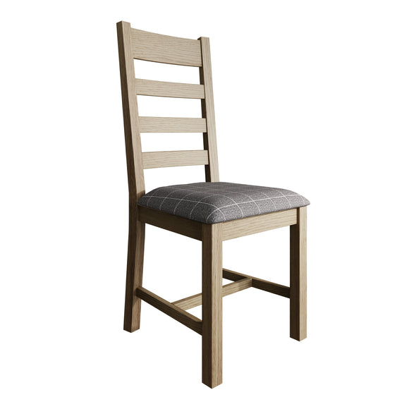 Grey upholstered dining chair