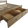 Super king bed with storage drawers opened