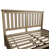 Super king wooden bed from top view