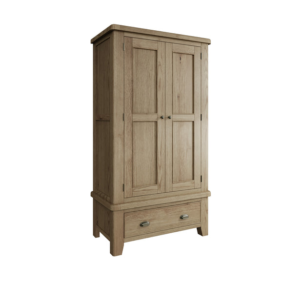Stylish solid wood 2-door wardrobe