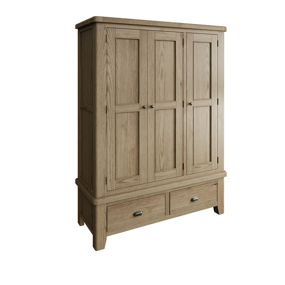 Stylish solid wood 3-door wardrobe