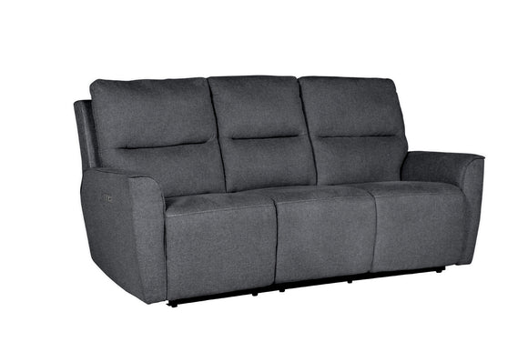 Harlington 3 Seater Sofa Charcoal Recliner showcasing its electric recliner feature