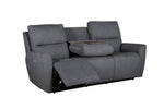 Fabric 3 seater sofa - Harlington Charcoal Recliner - Cup holders and USB port for added convenience