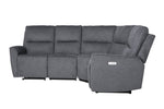 Chenille Fabric L-Shaped Couch with Electric Recliner