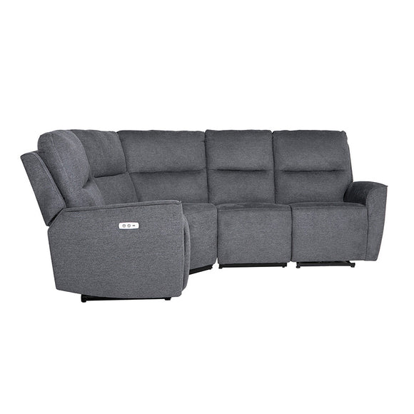 Compact and Stylish Charcoal Corner Sofa Recliner with USB Port