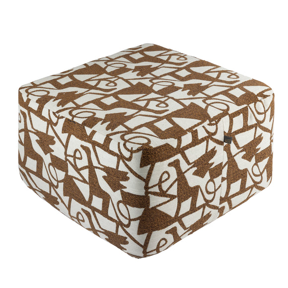 Square ottoman in cognac, Scatterbox pouffe furniture