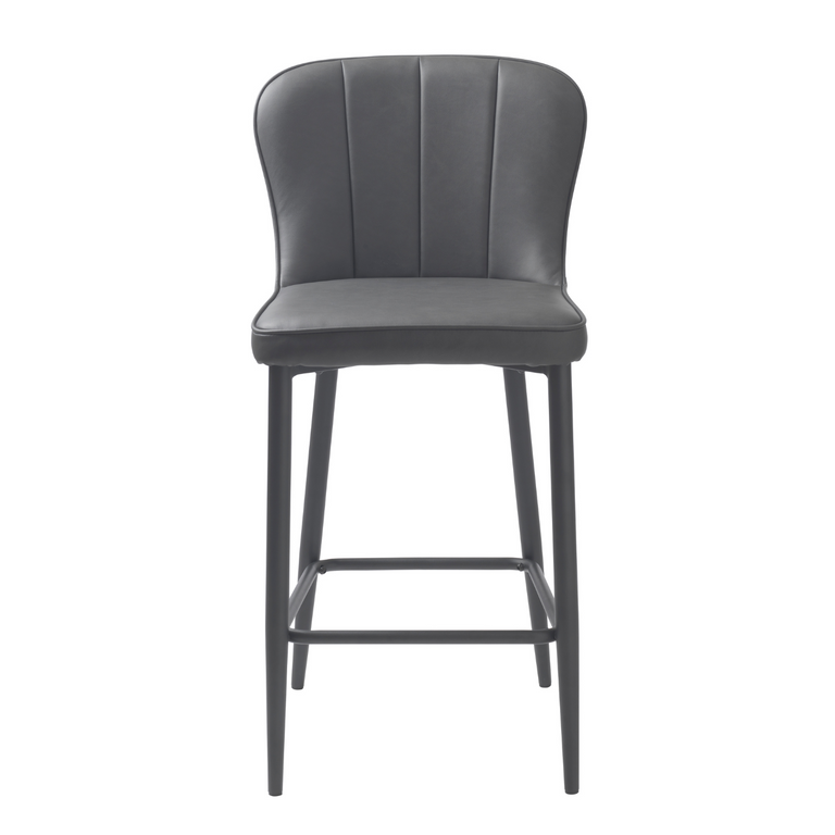 Hudson Counter Stool PU Leather Grey
