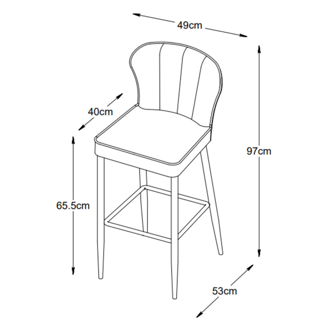 Hudson Counter Stool PU Leather Grey