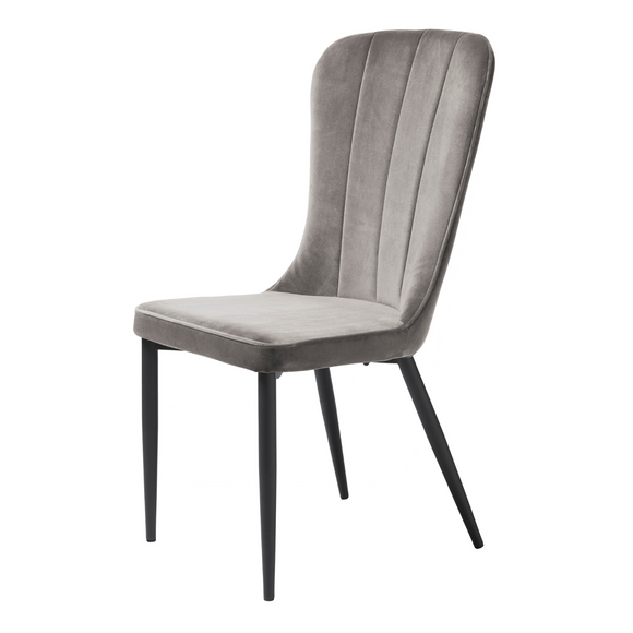 Elegant grey velvet dining chair