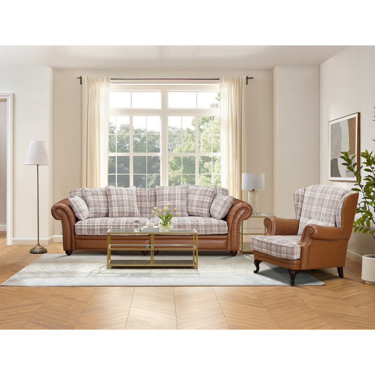 Imperial Fabric and Leather Wingchair