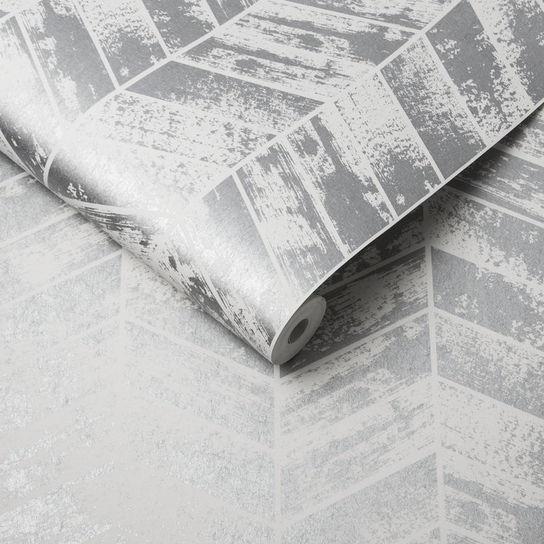 Graham & Brown Insignia Silver Wallpaper