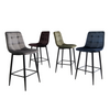 Stylish Isabella Counter Stool Blue set with sleek black legs
