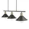 Jalen 3 Light Bar Pendant Graphite Antique Brass top view picture of the penant design