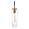 Sleek Jodelle Pendant Polished Bronze and Glass