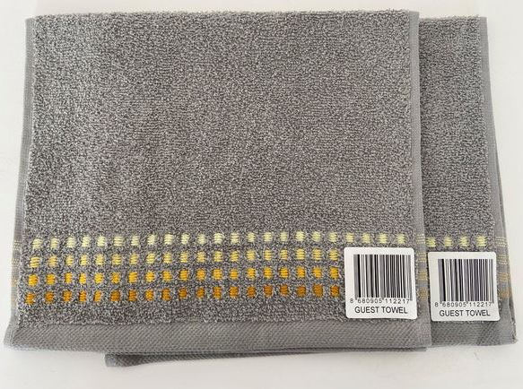 New Kensington Guest Towel Grey Mustard