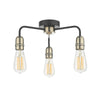 Kiefer 3 Light Flush Black & Antique Brass picture of the light design