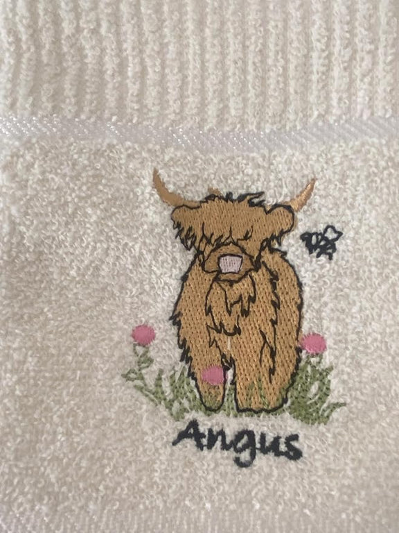 Kitchen Towels Angus Cow Cream