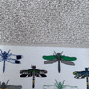 Kitchen Towels Digital Dragonfly Silver close view picture of the towel print design