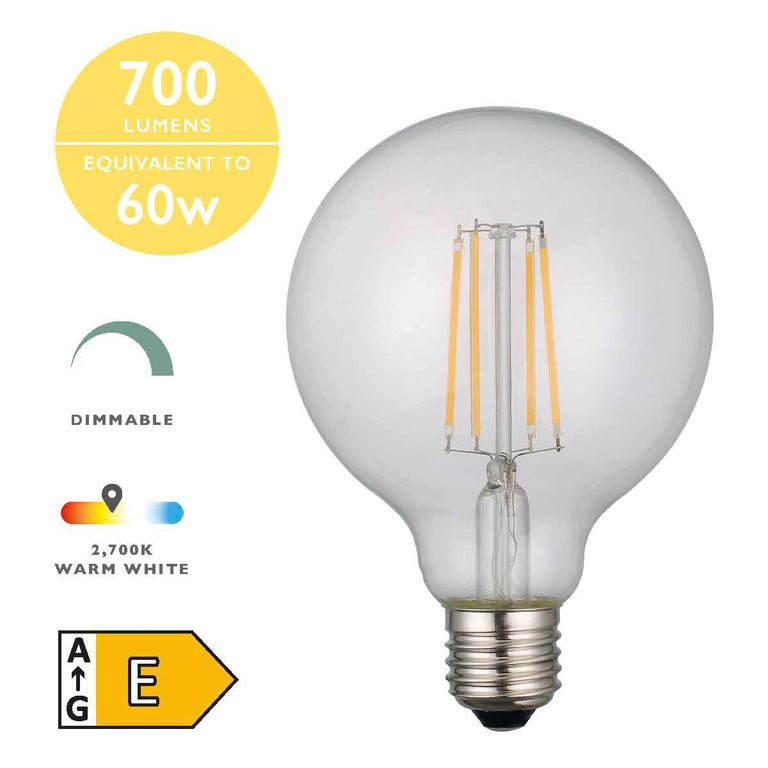 LED Medium Globe Light Bulb (Lamp) ES/E27 6W 700LM