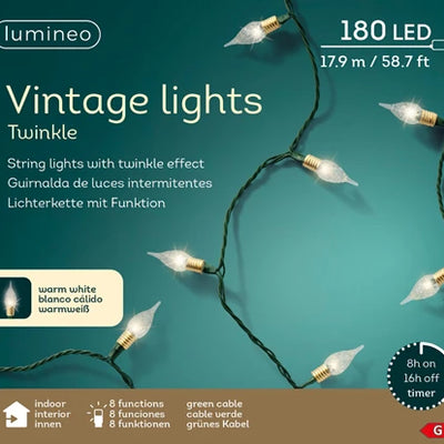 LED Vintage Lights Gb 8 Function Twinkle Effect Indoor