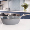 Premium deep frying pan, Laura Ashley slate grey.
