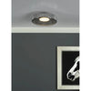 Modern satin black Leena Flush Light with smoked ribbed glass shade
