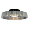 Leena Flush Satin Black LED light with contemporary smoked glass
