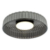 Leena Flush Satin Black and Smoked Ribbed Glass LED ceiling light