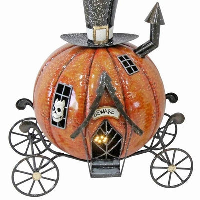 Light Up Metal Pumpkin Carriage