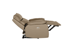 Relaxing Lugo 1 Seater Electric Recliner Sofa in Latte leather