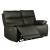 Lugo Electric Recliner 2 Seater Sofa Dark Grey with USB Ports