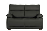Two seater leather sofa Lugo Dark Grey
