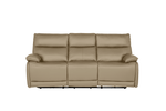 Comfortable Lugo 3 Seater Sofa Electric Recliner Latte with USB ports