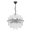 Modern chandeliers Lukas 13 Light Pendant Satin Black and Glass