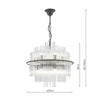 Dining room lighting Lukas 13 Light Pendant Satin Black and Glass