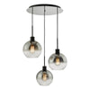 Lycia 3 Light Cluster Pendant Matt Black and Smoked Ombre Glass picture on the white background