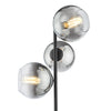 Lycia 3 Light Floor Lamp Matt Black and Smoked Ombre Glass close view picture of the smoked ombre glass shade