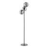 Lycia 3 Light Floor Lamp Matt Black and Smoked Ombre Glass picture on the white background