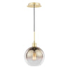 Modern pendant light with satin gold finish
